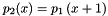 \[ p_2(x) = p_1\left(x+1\right) \]